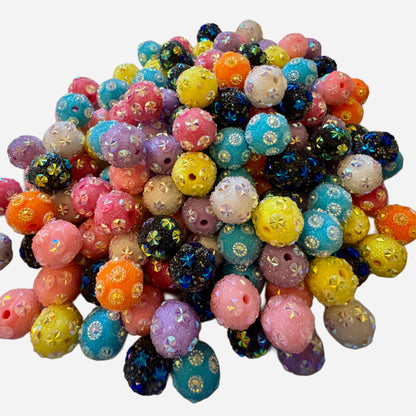 10 Pieces 15mm Bubble Beads with Stars or Flowers for Beadable Pens, Keychains, Bracelets, Earrings and More! Perfect for Your DIY Projects!