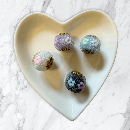 5 Pieces 15mm Bubble Beads with Gold or Silver Metal Caps for Beadable Pens, Keychains, Earrings & More! Perfect for Your DIY Projects!