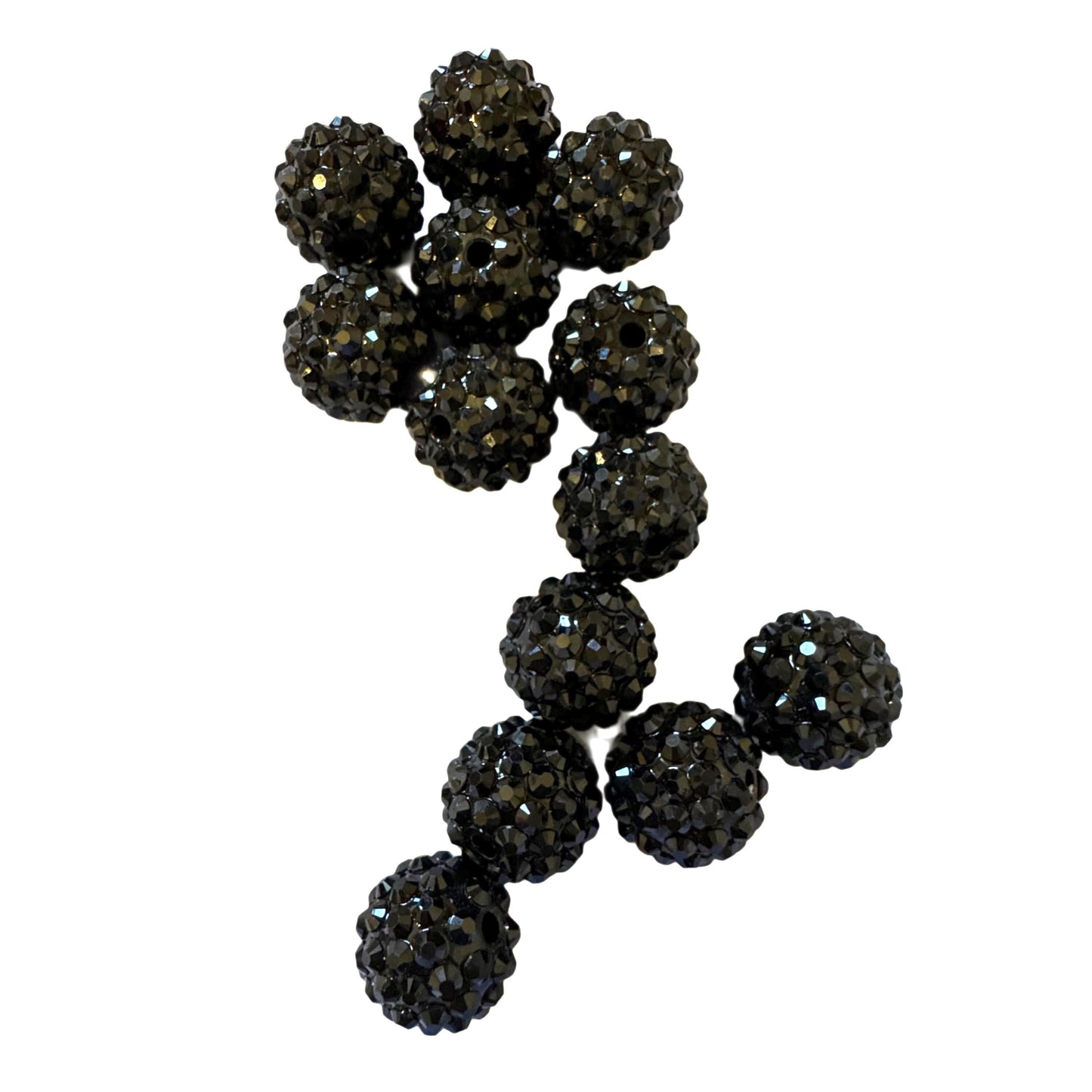 10 Pieces 16mm Black Acrylic Rhinestone Beads for Beadable Pens, Keychains, Bracelets, Earrings and More! Perfect for Your DIY Projects!