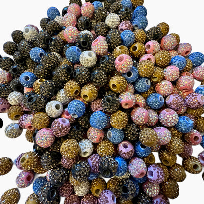 13mm Clay and Glass Rhinestone Beads with Large Hole for Beadable Pens, Keychains, Bracelets, Earrings & More! Perfect for Your DIY Projects