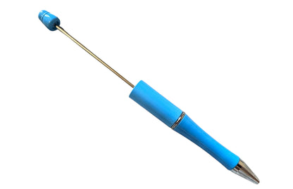 5 Pieces Azure Blue Beadable Plastic Pen Blank for Your DIY Creations with Beads Focals Rhinestones Spacers Refills Sold Separately