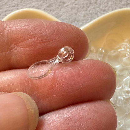 25 Pieces Transparent Acrylic Flat Round Glue on Pendant Bail for Planar Acrylics, Charms, and More! Perfect for Your DIY Creations