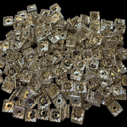 10 Pieces 10mm Smooth Edge Square Rhinestone Spacers for Beadable Pen, Keychain, Bracelet and more. Perfect for Your DIY Creations!