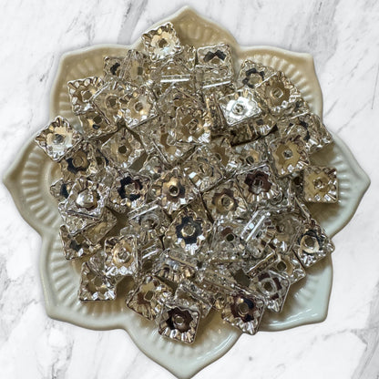 10 Pieces 10mm Smooth Edge Square Rhinestone Spacers for Beadable Pen, Keychain, Bracelet and more. Perfect for Your DIY Creations!