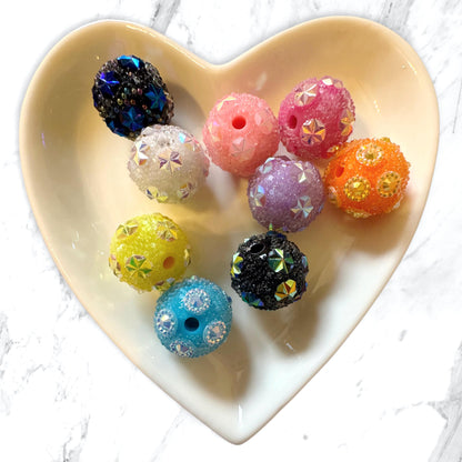 10 Pieces 15mm Bubble Beads with Stars or Flowers for Beadable Pens, Keychains, Bracelets, Earrings and More! Perfect for Your DIY Projects!