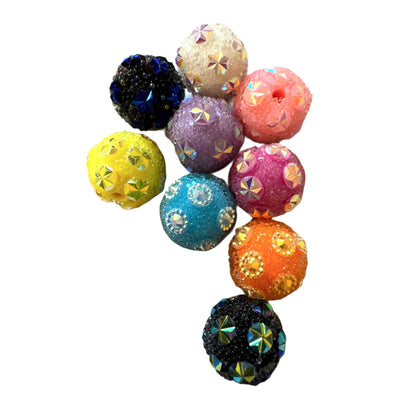 10 Pieces 15mm Bubble Beads with Stars or Flowers for Beadable Pens, Keychains, Bracelets, Earrings and More! Perfect for Your DIY Projects!
