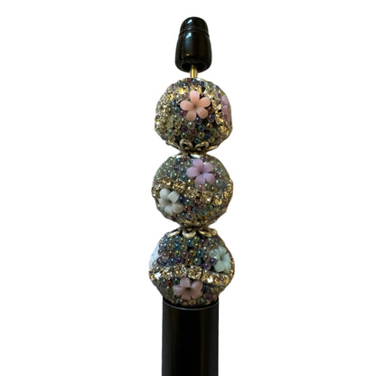 5 Pieces 15mm Dark Rainbow Bubble Beads with Silver Metal Caps for Beadable Pens, Keychains, Earrings & More! Perfect for Your DIY Projects!