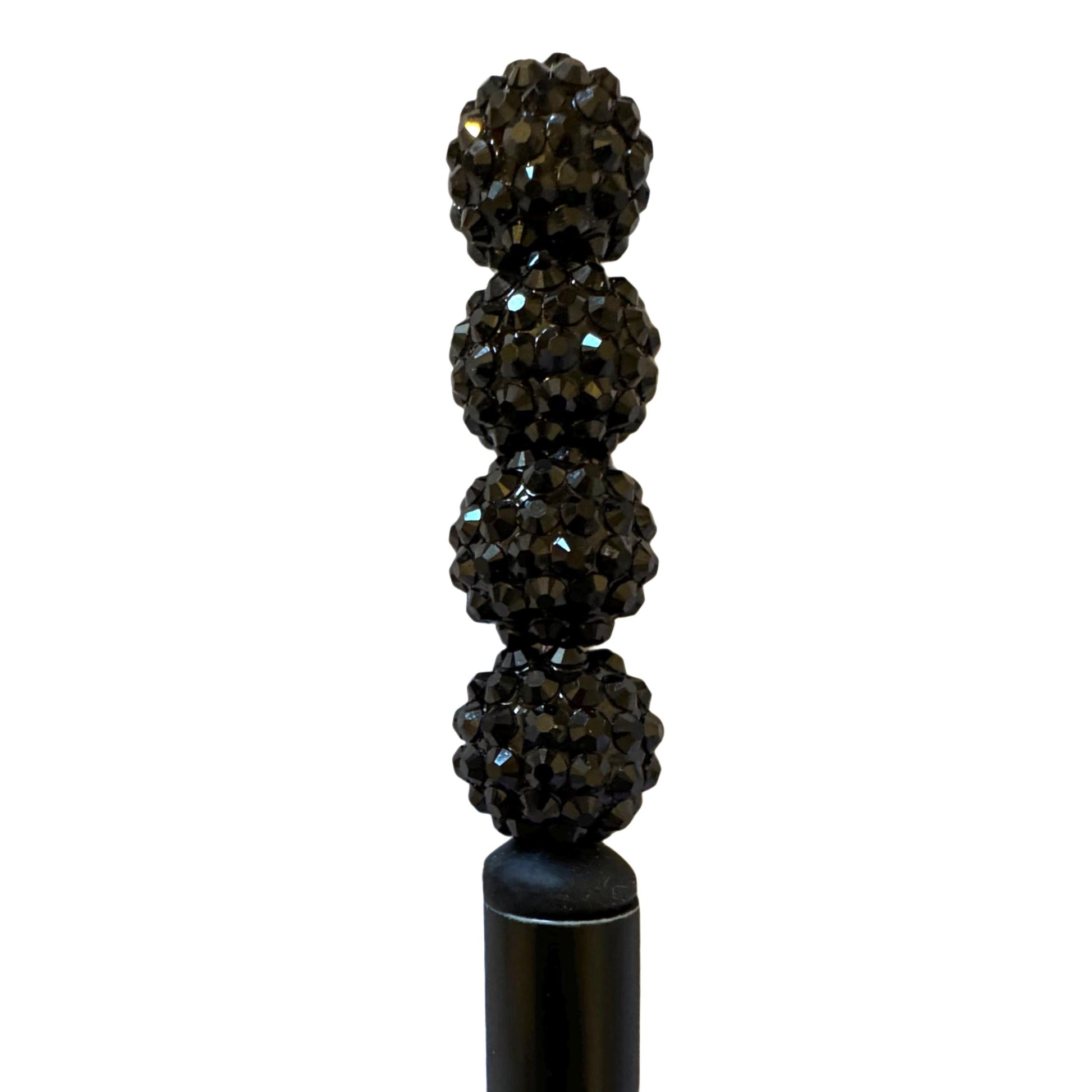 10 Pieces 16mm Black Acrylic Rhinestone Beads for Beadable Pens, Keychains, Bracelets, Earrings and More! Perfect for Your DIY Projects!