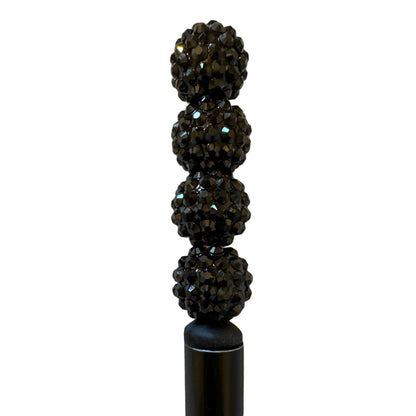 10 Pieces 16mm Black Acrylic Rhinestone Beads for Beadable Pens, Keychains, Bracelets, Earrings and More! Perfect for Your DIY Projects!