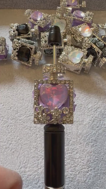 Premium Large Perfume Bottle Beads Made with Metal and Glass Rhinestones for Beadable Pen Stylus Keychain and more!