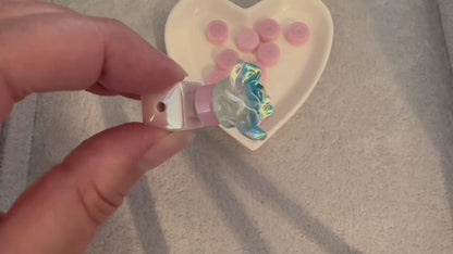 10 Pieces Plastic and Metal Pink Spinners for Your DIY Creations.  Make your Beads or Focals Spin with this Fun Accessory!