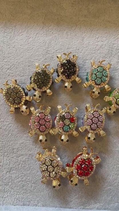 Ultra Premium Two Sided Metal Turtle Rhinestone Beads for Beadable Pens, Stylus, Keychains, and more!