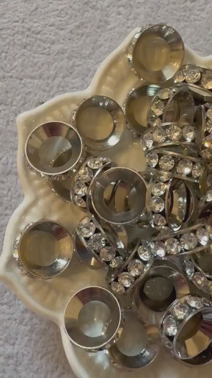 10 Pieces 15mm High Quality Metal and Glass Rhinestone Spacers with Center Large Hole. Great for Bracelets, Necklaces, Beadable Pens & More!