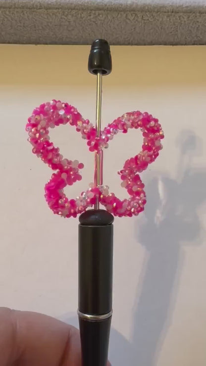 5 Pieces Unusual 38mm Sugared Butterfly Beads with Transparent Wings for Beadable Pens, Bookmarks, Keychains, Bracelets, Earrings and More!