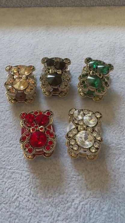 Gorgeous 28mm Large Rhinestone and Metal Bear Beads for Beadable Pens, Stylus, Keychains, Bracelets, Earrings, Necklace and More!